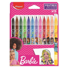 MAPED BB Filctoll készlet, 2,8 mm, kimosható, MAPED "Barbie", 12 különböző szín filctoll, marker