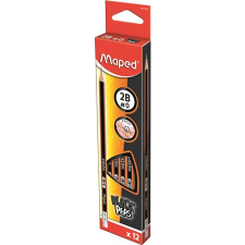 MAPED Black'Peps háromszögletű 2B Grafitceruza radírral (12db/csomag) (851722) ceruza