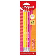 MAPED : Black Peps Neon grafitceruza radírral, HB - 3 db-os ceruza