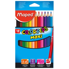 MAPED Color`Peps Maxi színes ceruza készlet, háromszögletű, vastag, 12 különböző szín színes ceruza