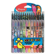 MAPED Filctoll és színes ceruza készlet, MAPED "Color`Peps Monster" 12+15 különböző szín filctoll, marker