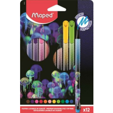 MAPED Filctoll készlet, 0,8 mm, kimosható, MAPED "Deepsea Paradise", 12 különböző szín filctoll, marker