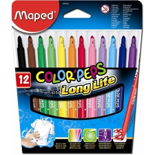 MAPED Filctoll készlet, 1-5 mm, kimosható, MAPED &quot;Color\&acute;Peps&quot;, 12 különböző szín filctoll, marker