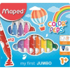 MAPED Filctoll készlet, 1- 5 mm, kimosható, vastag, MAPED "Color`Peps Jumbo", 12 különböző szín