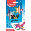 MAPED Filctoll készlet, 2,8 mm, csillámos, MAPED "Color`Peps Glitter", 10 különböző szín