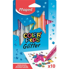 MAPED Filctoll készlet, 2,8 mm, csillámos, MAPED &quot;Color&#039;Peps Glitter&quot;, 10 különböző szín filctoll, marker