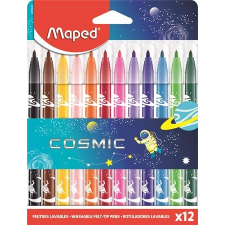 MAPED Filctoll készlet, 2,8 mm, kimosható, MAPED "Cosmic", 12 különböző szín filctoll, marker