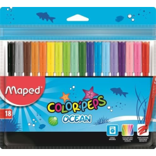 MAPED Filctoll készlet, 2 mm, kimosható, MAPED &quot;Color\&acute;Peps Ocean&quot;, 18 különböző szín filctoll, marker
