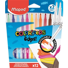 MAPED Filctoll készlet, 3,6 mm, törölhető, MAPED &quot;Color&#039;Peps Oops!&quot;, 10+2 különböző szín filctoll, marker