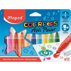 MAPED Filctoll készlet, 6,5 mm, kimosható, MAPED "Color'Peps Mini Power", 12 különböző szín