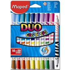 MAPED Filctoll készlet, mosható, MAPED &quot;Color\&acute;Peps Duo&quot;, 20 különböző szín filctoll, marker