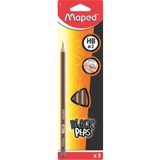 MAPED Grafitceruza, HB, FSC 100%, háromszögletű, MAPED "Black`Peps", 3db/bliszt ceruza