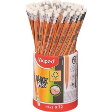 MAPED Grafitceruza radírral, ceruzatartó, HB, háromszögletű, MAPED "Black'Peps" ceruza