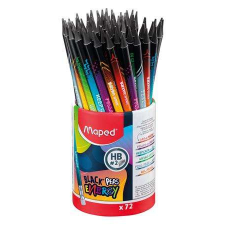 MAPED Grafitceruza radírral, ceruzatartó, HB, háromszögletű, MAPED &quot;Black`Peps Energy&quot;, 6 különbö... ceruza