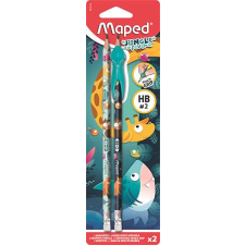 MAPED Grafitceruza radírral, HB, háromszögletű, ceruzafogóval, MAPED "Jungle Fever", kétféle minta ceruza