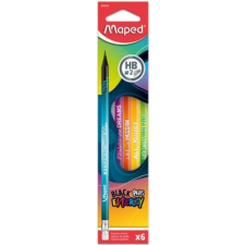 MAPED Grafitceruza radírral, HB, háromszögletű, MAPED "Black`Peps Energy", 6 különböző minta ceruza