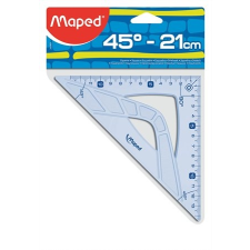 MAPED Háromszög vonalzó, műanyag, 45°, 21 cm, MAPED "Graphic" vonalzó
