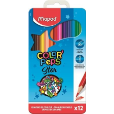 MAPED Színes ceruza készlet, háromszögletû, fém doboz, MAPED "Color`Peps", 12 különbözõ szín színes ceruza