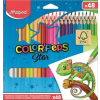 MAPED Színes ceruza készlet, háromszögletű, MAPED "Color`Peps Star", 48 különböző szín