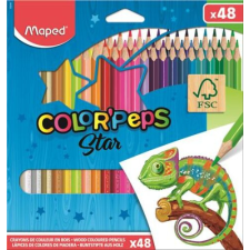 MAPED Színes ceruza készlet, háromszögletű, MAPED "Color`Peps Star", 48 különböző szín színes ceruza