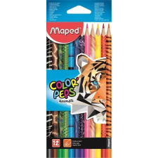 MAPED Színes ceruza készlet, háromszögletű, MAPED &quot;Color&#039;Peps Animal&quot;, 12 különböző szín ceruza