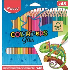 MAPED Színes ceruza készlet, háromszögletű, MAPED &quot;Color&#039;Peps Star&quot;, 48 különböző szín színes ceruza