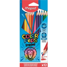 MAPED Színes ceruza készlet, háromszögletű, MAPED &quot;Color&#039;Peps Strong&quot;, 12 különböző szín színes ceruza