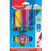 MAPED Színes ceruza készlet, háromszögletű, MAPED "Color'Peps Strong", 18 különböző szín