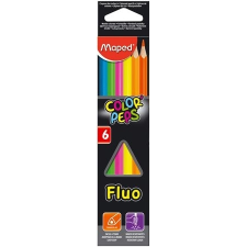 MAPED Színes ceruza készlet, háromszögletű, MAPED &quot;Color\&acute;Peps Fluo&quot;, 6 különböző szín színes ceruza