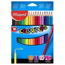 MAPED Színes ceruza készlet, háromszögletű, MAPED &quot;Color\&acute;Peps&quot;, 18 különböző szín színes ceruza