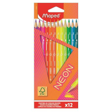 MAPED Színes ceruza készlet, háromszögletű, MAPED "Neon", 12 különböző szín színes ceruza