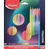MAPED Színes ceruza készlet, háromszögletű, MAPED "Nightfall", 24 különböző szín