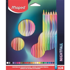 MAPED Színes ceruza készlet, háromszögletű, MAPED &quot;Nightfall&quot;, 24 különböző szín színes ceruza