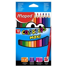 MAPED Színes ceruza készlet, háromszögletű, vastag, MAPED &quot;Color\&acute;Peps Maxi&quot;, 12 különböző szín színes ceruza