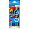 MAPED Színes ceruza készlet, kétvégű, háromszögletű, MAPED "Color`Peps Duo", 24 különböző szín