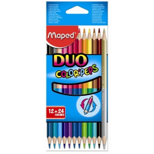 MAPED Színes ceruza készlet, kétvégű, háromszögletű, MAPED "Color`Peps Duo", 24 különböző szín színes ceruza
