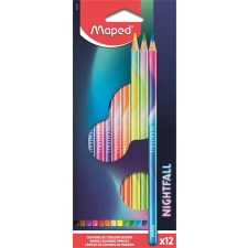 MAPED Színes ceruzakészlet 12 db-os, Maped Nightfall, háromszög test színes ceruza