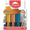 MAPED Szövegkiemelő készlet, 1-5 mm, MAPED "Glitter Fluo Peps", 4 különböző metálfényű szín