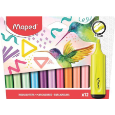 MAPED Szövegkiemelő készlet, 1-5 mm, MAPED &quot;Fluo Peps Assorted&quot;, 12 különböző szín filctoll, marker
