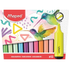 MAPED Szövegkiemelő készlet, 1-5 mm, MAPED "Fluo Peps Assorted", 12 különböző szín