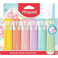MAPED Szövegkiemelő készlet, 1-5 mm, MAPED &quot;Fluo Peps Quality&quot;, 6 különböző pasztell szín filctoll, marker