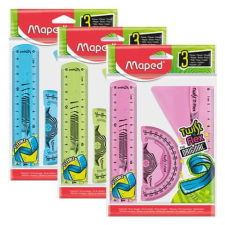 MAPED Vonalzókészlet, kicsi, műanyag, törhetetlen, 3 db-os, Maped Twist and Flex vonalzó