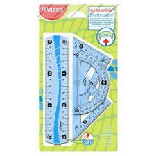 MAPED Vonalzókészlet, MAPED "Flex" hajlítható, 4 darabos vonalzó
