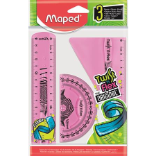 MAPED Vonalzókészlet, műanyag, törhetetlen, 3 darabos, maped "twistn flex" 895024 vonalzó