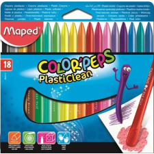 MAPED Zsírkréta,  "Color`Peps" PlastiClean, 18 különböző szín kréta