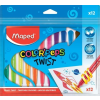 MAPED Zsírkréta, kitekerhető, MAPED "Color'Peps", 12 különböző szín