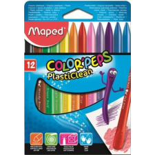 MAPED Zsírkréta, MAPED "Color`Peps" PlastiClean, 12 különböző szín kréta