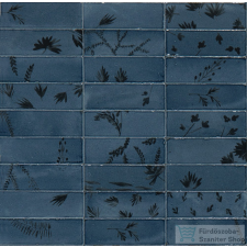 Marazzi Rice Decoro Leaf Blu Lux 5x15 cm-es padlólap M96W járólap