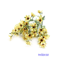  Margaréta selyem csokor műzölddel 50cm - Sárga dekorációs kellék