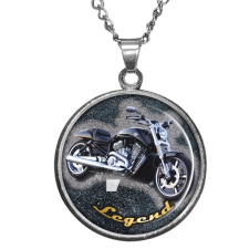 Maria King CARSTON Elegant Harley D. medál lánccal vagy kulcstartóval, ezüst vagy arany színben medál